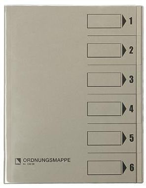 BENE Ordnungsmappe 83600GN DIN A4 6 Fächer grün – Recyclingkarton mit Sichtlöchern