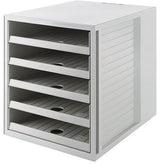 HAN Schubladenbox KARMA 14018-18 – 5 Schubladen DIN A4, Recycling, öko-grau