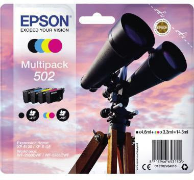 Epson Tintenpatrone 502 C13T02V64010 mehrfarbig 4er-Pack für brillante Drucke