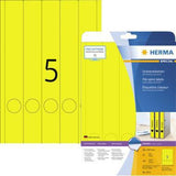 HERMA Ordneretiketten 5131 DIN A4 38x297mm gelb 100 St./Pack – schmal/lang, blickdicht, Made in Germany