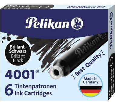 Pelikan Tintenpatrone 4001 TP/6 brillantschwarz – 6 Stück Standardtintenpatronen