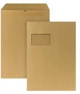 POSTHORN Versandtasche DIN C4 mit Fenster, 90 g/m², selbstklebend, braun
