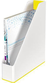 Leitz Stehsammler WOW 53621001 DIN A4 PS weiß/grau – Design-Zeitschriftenhalter