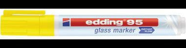 edding Glasboardmarker 95 gelb – Rundspitze 1,5–3 mm für Glas und Whiteboards