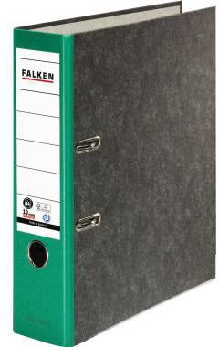 Falken Ordner S80 DIN A4 80 mm grau – Wolkenmarmor, Hebelmechanik, Blauer Engel