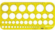 M+R Zeichenschablone 26 x 13 cm mit 45 Kreisen 1-36 mm, Polystyrol gelb transparent