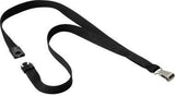 DURABLE Textilband SOFT COLOUR 15 mm Schwarz – 10 Stück, Sicherheitsverschluss & Karabiner