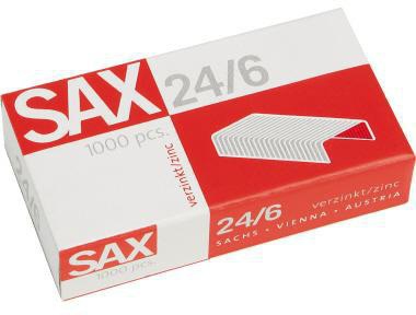 SAX Heftklammern 24/6 mm verkupfert – 1.000 Stück pro Packung