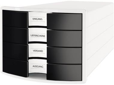 HAN Schubladenbox IMPULS 1012-12, DIN A4/C4, 4 geschlossene Schubladen, weiß, Made in Germany