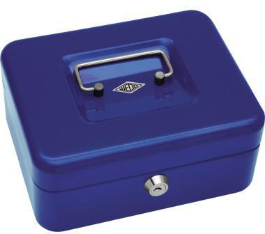 WEDO Geldkassette 20x16x9 cm Größe 2 blau mit Zylinderschloss und Hartgeldeinsatz