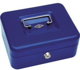 WEDO Geldkassette 20x16x9 cm Größe 2 blau mit Zylinderschloss und Hartgeldeinsatz