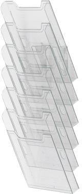 Exacompta Wandprospekthalter Office 64758D A4 hoch 6 Fächer transparent
