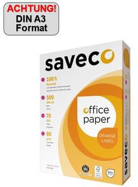SAVECO Kopierpapier Orange Label A4 80g Recyclingpapier 500 Blatt chlorfrei gebleicht