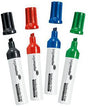 Legamaster Boardmarker TZ150 – 4er-Set, 2-7 mm Keilspitze, sortiert, trocken abwischbar
