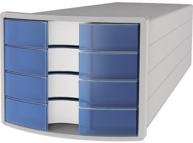 HAN Schubladenbox IMPULS 1012-11 – 4 Schubladen für DIN A4/C4, lichtgrau, stapelbar