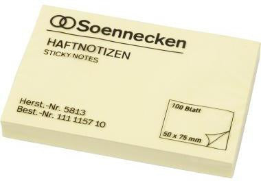 Soennecken Haftnotiz 5811 75x75mm 100 Blatt gelb – FSC-zertifiziert, rückstandsfrei entfernbar
