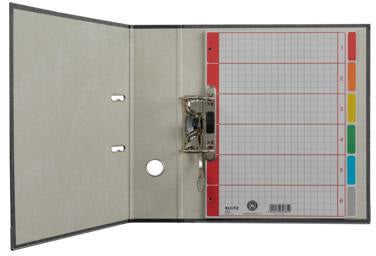 LEITZ Ordnerregister DIN A4 blanko 6farbig bedruckt Karton grau recycelt