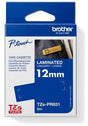 Brother Schriftbandkassette TZe-PR831 12mm x 8m – gold/schwarz, laminiert, wisch- und kratzfest