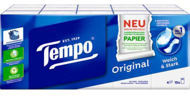 Tempo Taschentücher 4-lagig – 15 x 10 Stück, extra stark und flauschig weich