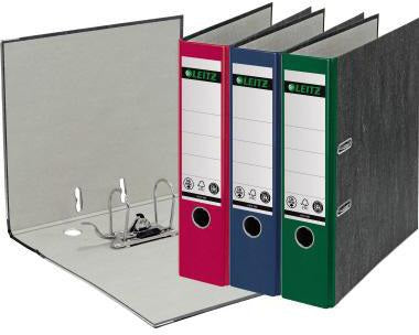 LEITZ Ordner 1080 DIN A4 80 mm gelb mit 180° Präzisionshebelmechanik und Wolkenmarmor