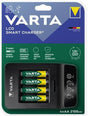 VARTA Smart Charger+ LCD Akkuladegerät mit 4x AA 2.100 mAh – Einzelschachtladung & USB