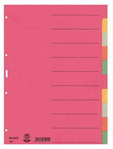 LEITZ Ordnerregister DIN A4 blanko, 6 Registerblätter, Recycling-Karton, farbig sortiert