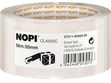 NOPI Packband Classic 57211-00000 50mm x 66m transparent – Hochwertiges Verpackungsklebeband