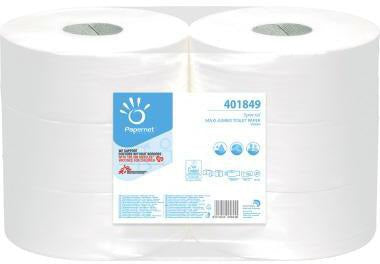PAPERNET Toilettenpapier Maxi 2-lagig, 360 m, 6 Rollen – Weiß, 1.180 Blatt/Rolle
