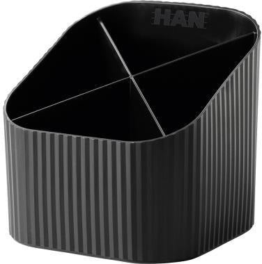 HAN Schreibtischköcher Re-X-LOOP 17238-912 – 4 Fächer, recycelter Kunststoff, weiß, Made in Germany