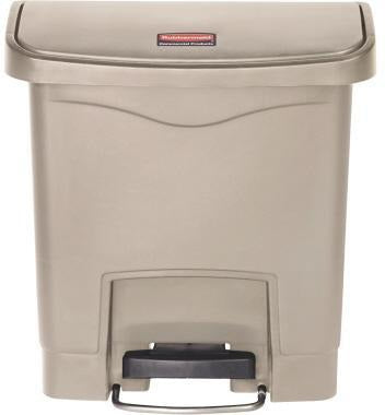 Rubbermaid SLIM JIM STEP-ON Tretabfalleimer 15 l beige – platzsparend & geräuscharm