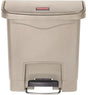 Rubbermaid SLIM JIM STEP-ON Tretabfalleimer 15 l beige – platzsparend & geräuscharm
