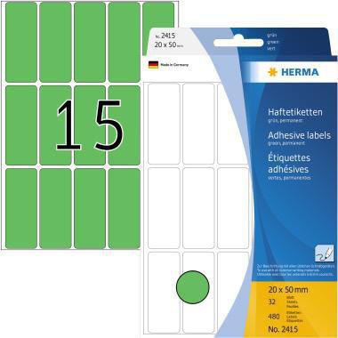 HERMA Universaletiketten 20x50mm grün, 480 Stück, selbstklebend, FSC-zertifiziert