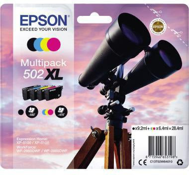 Epson 502XL Tintenpatrone 4er-Pack – Schwarz, Cyan, Magenta, Gelb für brillante Drucke