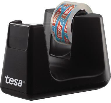 tesa Tischabroller ecoLogo Smart 53903-00000 schwarz mit Klebefilm – rutschfest & nachfüllbar