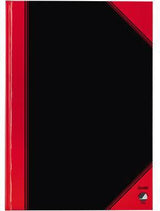 BANTEX Kladde China DIN A4 kariert 96 Blatt – schwarz/rot, Fadenbindung