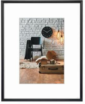 Hama Bilderrahmen Sevilla 21x29,7 cm Kunststoff schwarz mit Passepartout und Reflexglas
