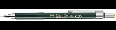 Faber-Castell Druckbleistift TK-FINE 9713 0,35 mm HB – Präzisions-Druckbleistift mit versenkbarer Spitze, dunkelgrün