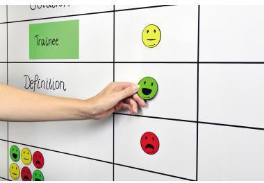 Legamaster Magnet Emoticon 50 mm, 6 Stück, farbig sortiert – Visualisierung für Agile- & Kanban-Boards