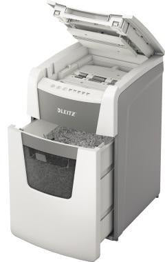 Leitz Aktenvernichter IQ Autofeed Office 150 P-4 – 150 Blatt Auto-Einzug, Partikelschnitt, 44 l