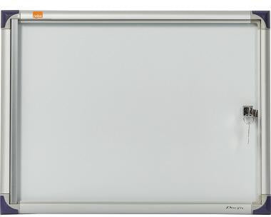 NOBO Schaukasten 2x DIN A4, Aluminium, magnethaftend, abschließbar, für Innenbereich