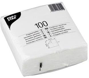 PAPSTAR Servietten 33x33 cm weiß 1-lagig 100 Stück – 1/4-Falz für Gastronomie und Haushalt