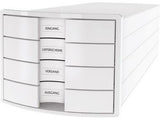 HAN Schubladenbox IMPULS 1012-12, DIN A4/C4, 4 geschlossene Schubladen, weiß, Made in Germany