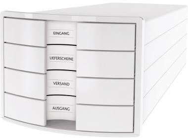 HAN Schubladenbox IMPULS 1012-12, DIN A4/C4, 4 geschlossene Schubladen, weiß, Made in Germany