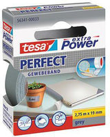 tesa Gewebeband extra Power Perfect 19mm x 2,75m grau – reißfest, wasserfest, UV-beständig
