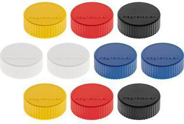 magnetoplan Magnet Discofix Magnum 34 mm sortiert 10 Stück – Ferrit-Magnete mit Schutzkappen