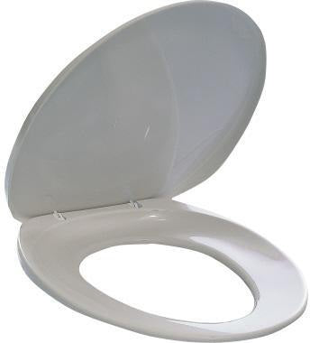 DURABLE Toilettensitz 39 x 4 x 45 cm weiß – Flexibel einstellbares Exzenter-Scharnier