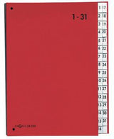 PAGNA Pultordner 24329-01 DIN A4 1-31, 32 Fächer, Polypropylen, rot