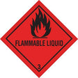 DR-LABEL Versandetikett DR653S1010 Gefahrgutklasse 3 Flammable 100x100mm 500 Stück