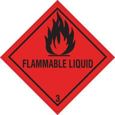 DR-LABEL Versandetikett DR653S1010 Gefahrgutklasse 3 Flammable 100x100mm 500 Stück