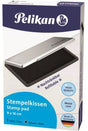 Pelikan Stempelkissen 1 – Getränkt, ohne Öl, 9x16 cm, schwarz, Metallgehäuse mit Farbanzeige